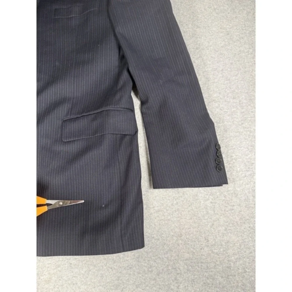 Burberry London Kensington Sport Coat‎ Men's 42R Navy Pinstripe Wool Blazer